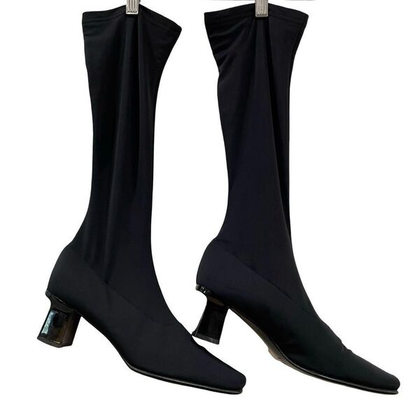 Black Boots, (Made in Italy), Anne Klein, Size